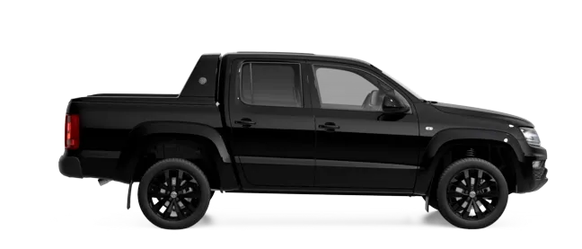 Volkswagen Amarok V6 Extreme color negro. Foto tomada de perfil lado izquierdo.