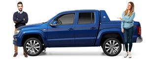 amarok azul de perfil lado izquierdo
