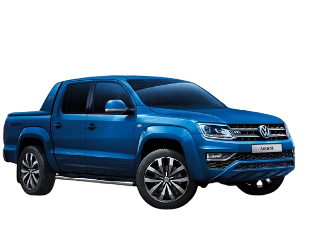 Volkswagen V6 Extreme Azul vista lateral izquierda sobre un fondo blanco